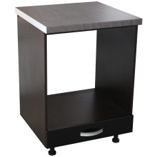 Corp pentru cuptor incorporabil cu sertar Zebra, Wenge/Negru, cu blat beton, 60 x 85 x 60 cm